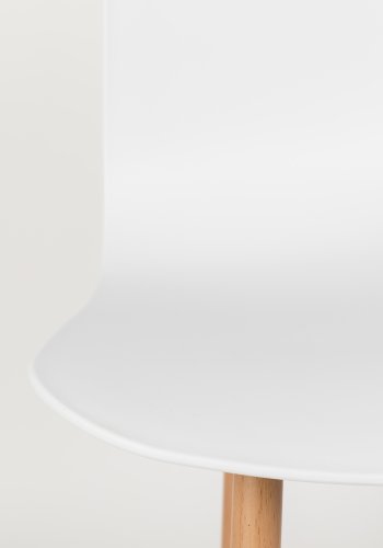 WHITE LABEL LIVING Leon spisestuestol - hvit polypropylen og jern