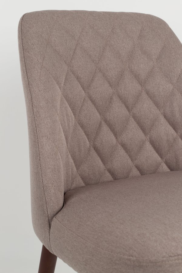 WHITE LABEL LIVING Conway spisebordstol - beige stoff og bketre