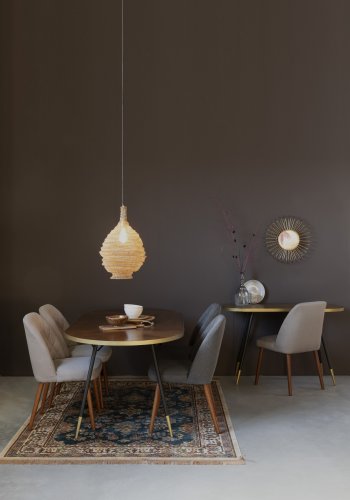 WHITE LABEL LIVING Conway spisebordstol - mrkegrtt stoff og bketre