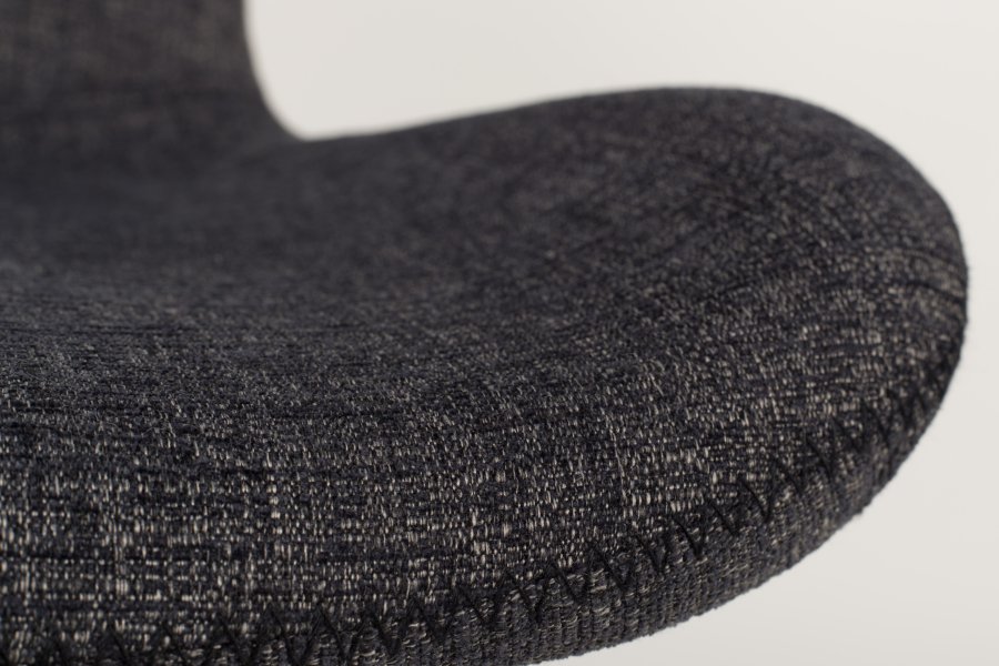 WHITE LABEL LIVING Lester spisebordstol - antrasittgr stoff og bketre