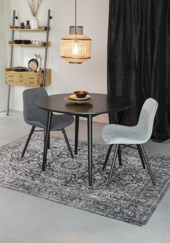 WHITE LABEL LIVING Lester spisebordstol - antrasittgr stoff og bketre