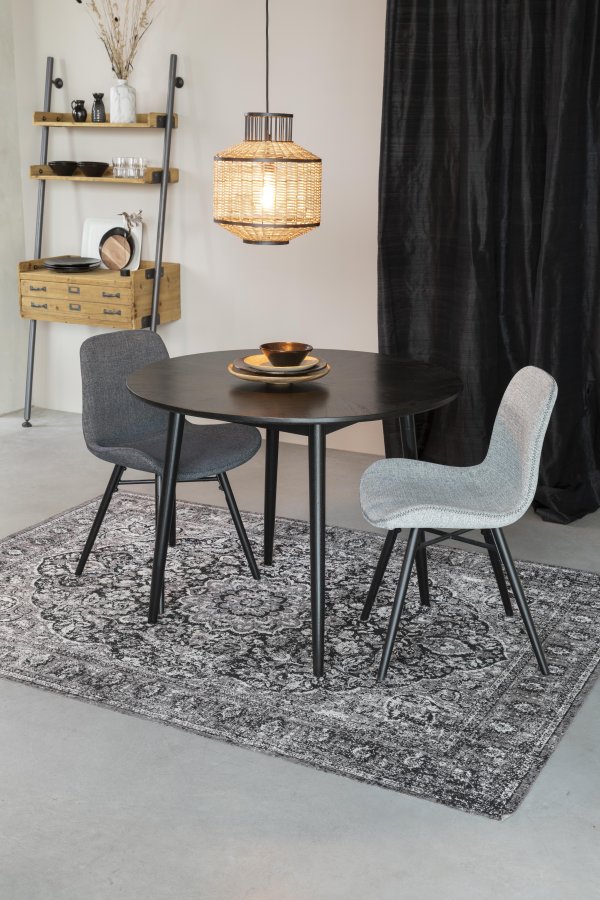 WHITE LABEL LIVING Lester spisebordstol - antrasittgr stoff og bketre