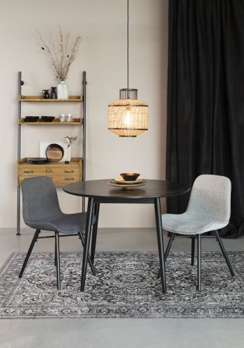 WHITE LABEL LIVING Lester spisebordstol - antrasittgr stoff og bketre