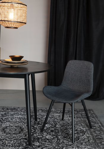 WHITE LABEL LIVING Lester spisebordstol - antrasittgr stoff og bketre