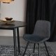 WHITE LABEL LIVING Lester spisebordstol - antrasittgr stoff og bketre