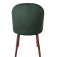 DUTCHBONE Barbara spisebordstol - grnt polyesterstoff og brunt bketre