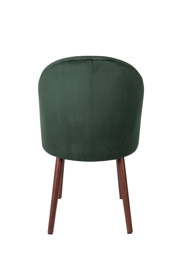 DUTCHBONE Barbara spisebordstol - grnt polyesterstoff og brunt bketre