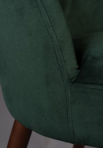 DUTCHBONE Barbara spisebordstol - grnt polyesterstoff og brunt bketre