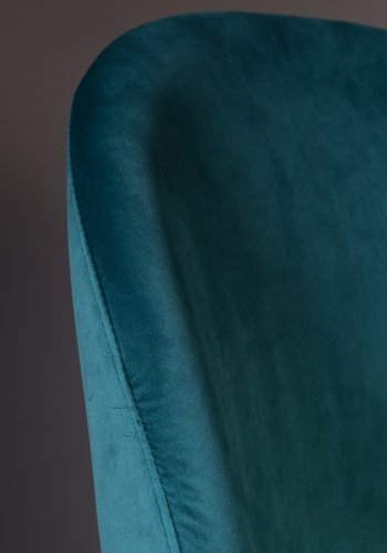 DUTCHBONE Barbara spisebordstol - grnt flyelsstoff og brunt bketre