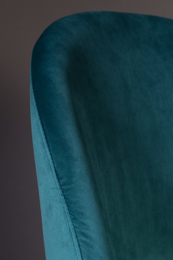 DUTCHBONE Barbara spisebordstol - grnt flyelsstoff og brunt bketre