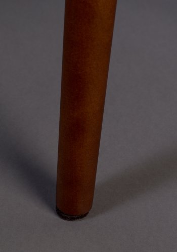 DUTCHBONE Barbara spisebordstol - rdt flyelsstoff og brunt bketre