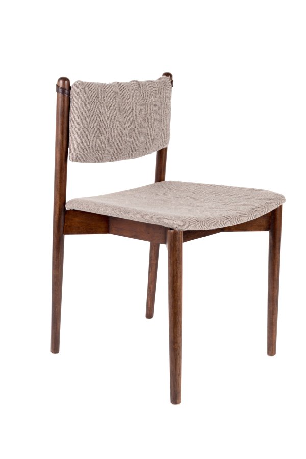 DUTCHBONE Torrance spisestuestol - brunt polyesterstoff og brunt tre