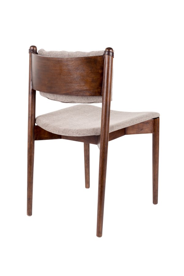 DUTCHBONE Torrance spisestuestol - brunt polyesterstoff og brunt tre