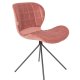 ZUIVER OMG spisestuestol - rosa flyel og svart jern