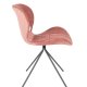 ZUIVER OMG spisestuestol - rosa flyel og svart jern