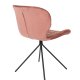 ZUIVER OMG spisestuestol - rosa flyel og svart jern