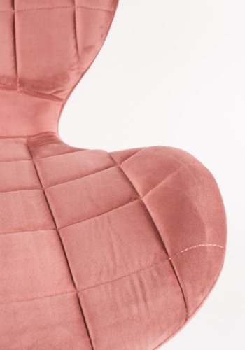 ZUIVER OMG spisestuestol - rosa flyel og svart jern