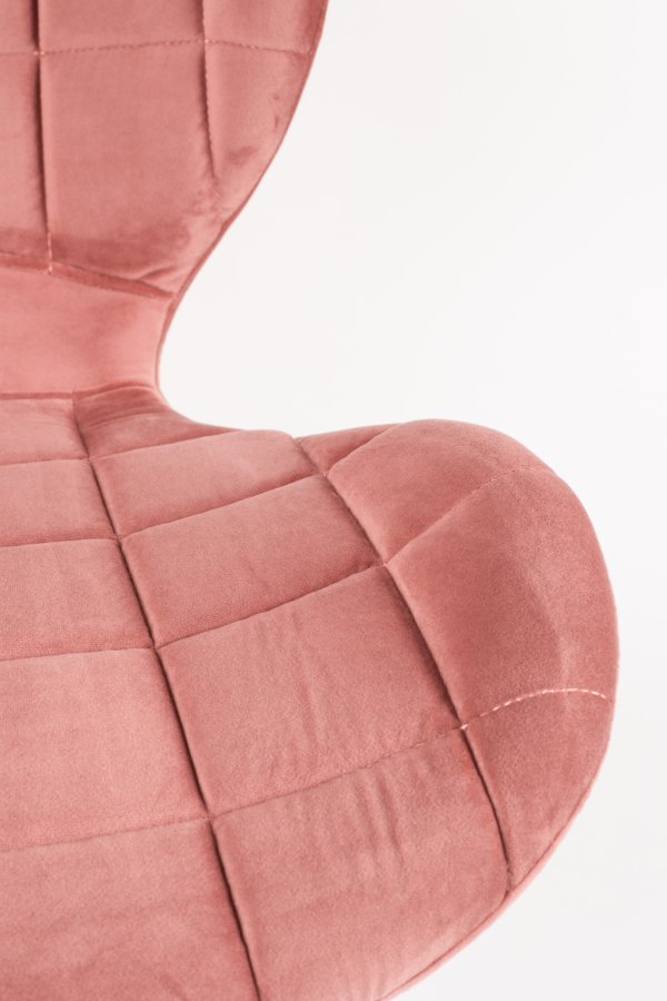 ZUIVER OMG spisestuestol - rosa flyel og svart jern