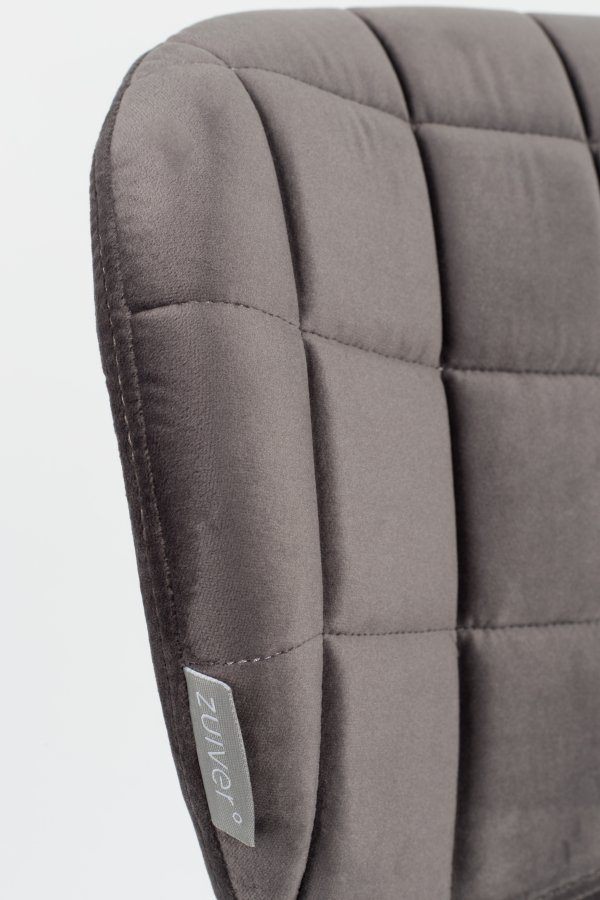 ZUIVER OMG spisestuestol - gr flyel og svart jern