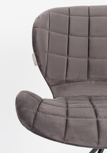 ZUIVER OMG spisestuestol - gr flyel og svart jern