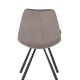 DUTCHBONE Franky Esszimmerstuhl - grauer Samtstoff und schwarzer Stahl