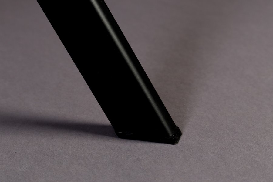 DUTCHBONE Franky Esszimmerstuhl - grauer Samtstoff und schwarzer Stahl