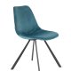 DUTCHBONE Franky Esszimmerstuhl - petrolfarbener Samtstoff und schwarzer Stahl