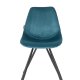 DUTCHBONE Franky Esszimmerstuhl - petrolfarbener Samtstoff und schwarzer Stahl