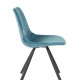 DUTCHBONE Franky Esszimmerstuhl - petrolfarbener Samtstoff und schwarzer Stahl