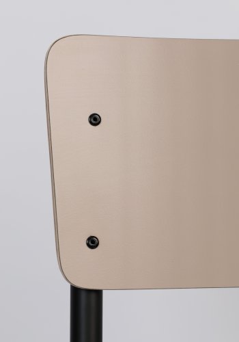 ZUIVER Back To School spisebordsstol, stablebar - matt beige HPL og sort stl