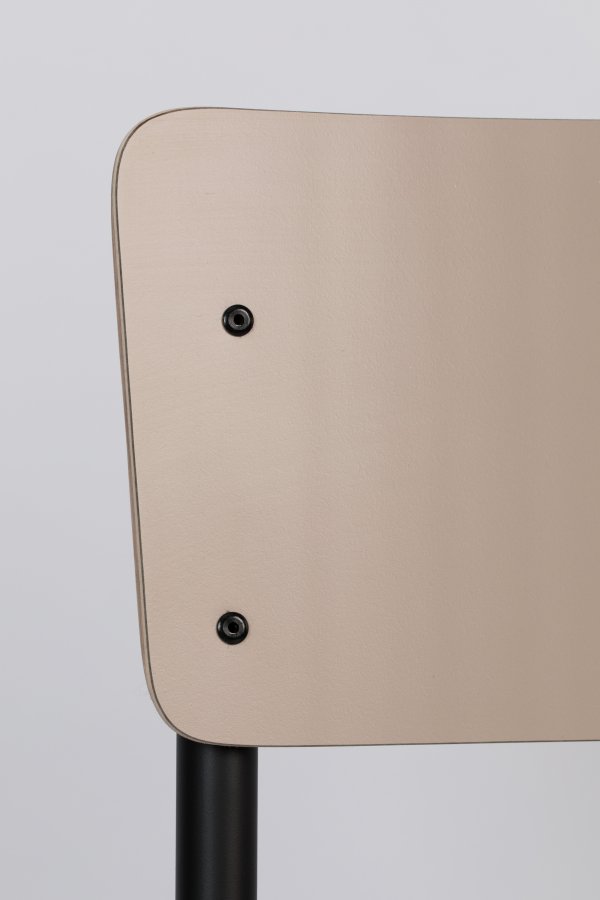 ZUIVER Back To School spisebordsstol, stablebar - matt beige HPL og sort stl