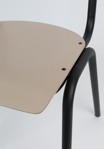 ZUIVER Back To School spisebordsstol, stablebar - matt beige HPL og sort stl