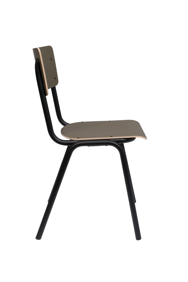 ZUIVER Back To School spisebordstol, stablebar - matt oliven HPL og sort stl