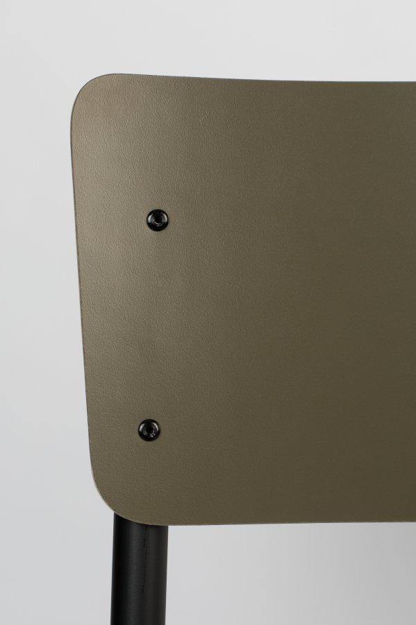 ZUIVER Back To School spisebordstol, stablebar - matt oliven HPL og sort stl