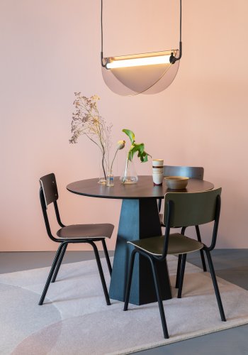 ZUIVER Back To School spisebordstol, stablebar - matt oliven HPL og sort stl