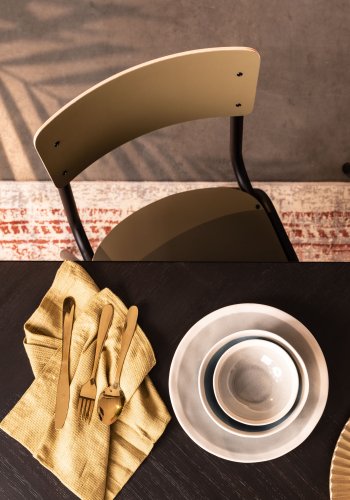 ZUIVER Back To School spisebordstol, stablebar - matt oliven HPL og sort stl