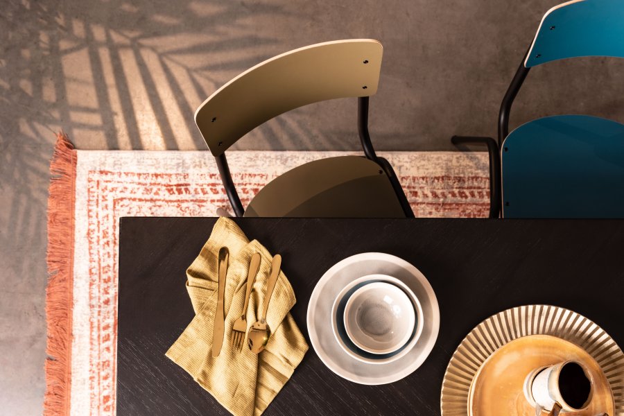 ZUIVER Back To School spisebordstol, stablebar - matt oliven HPL og sort stl