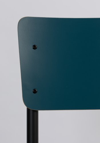 ZUIVER Back To School spisebordstol, stablebar - matt bensin HPL og sort stl