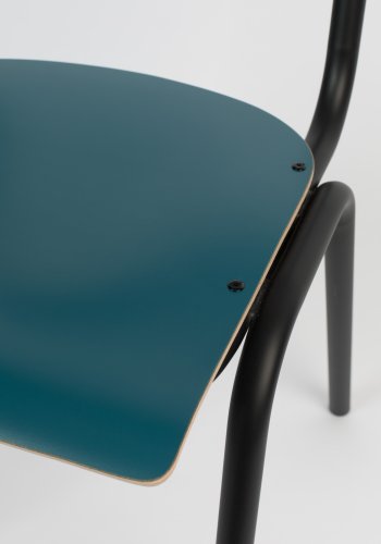 ZUIVER Back To School spisebordstol, stablebar - matt bensin HPL og sort stl