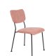 ZUIVER Benson spisestuestol - rosa flyels polyester/nylon og sort stl