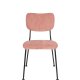 ZUIVER Benson spisestuestol - rosa flyels polyester/nylon og sort stl