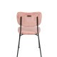 ZUIVER Benson spisestuestol - rosa flyels polyester/nylon og sort stl
