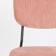 ZUIVER Benson spisestuestol - rosa flyels polyester/nylon og sort stl