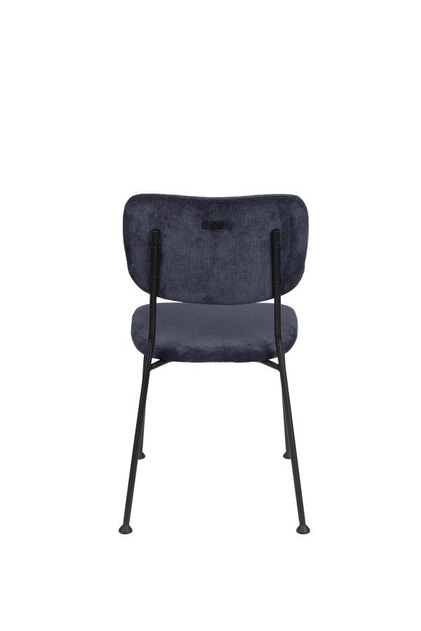 ZUIVER Benson spisestuestol - mrkebl flyels polyester/nylon og sort stl