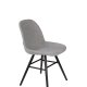 ZUIVER Albert Kuip Myk spisebordstol - lys gr polyester og sort ask