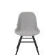 ZUIVER Albert Kuip Myk spisebordstol - lys gr polyester og sort ask