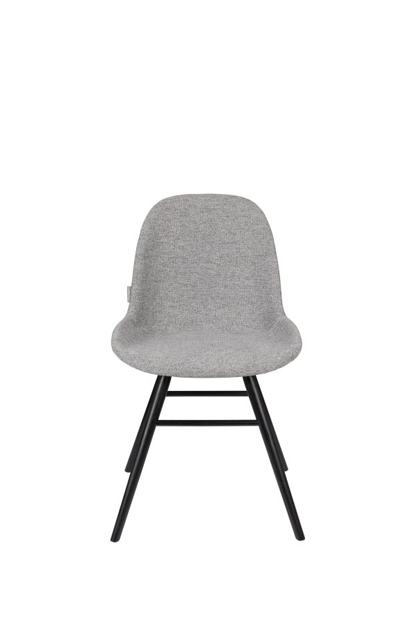 ZUIVER Albert Kuip Myk spisebordstol - lys gr polyester og sort ask