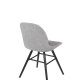 ZUIVER Albert Kuip Myk spisebordstol - lys gr polyester og sort ask