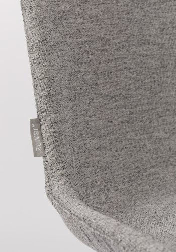 ZUIVER Albert Kuip Myk spisebordstol - lys gr polyester og sort ask