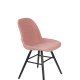 ZUIVER Albert Kuip Myk spisestuestol - rosa polyester og sort ask
